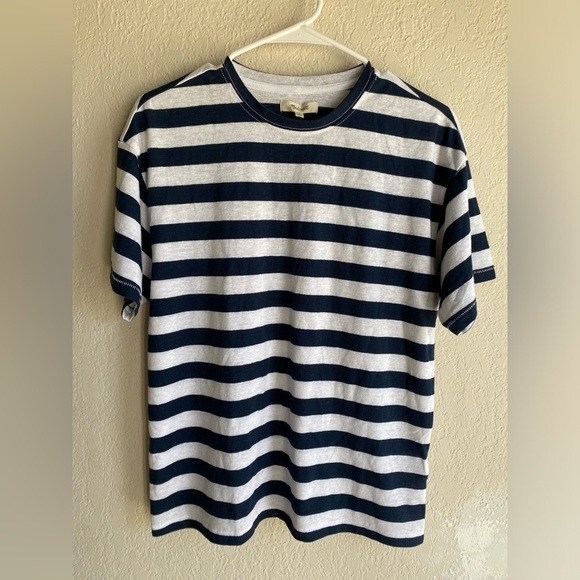 Madewell NWT Linen-Blend Crewneck Oversized Tee Women’s Size S Dark Nightfall - Picture 7 of 10